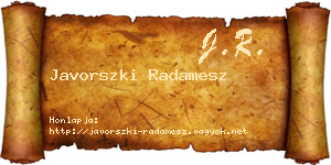 Javorszki Radamesz névjegykártya